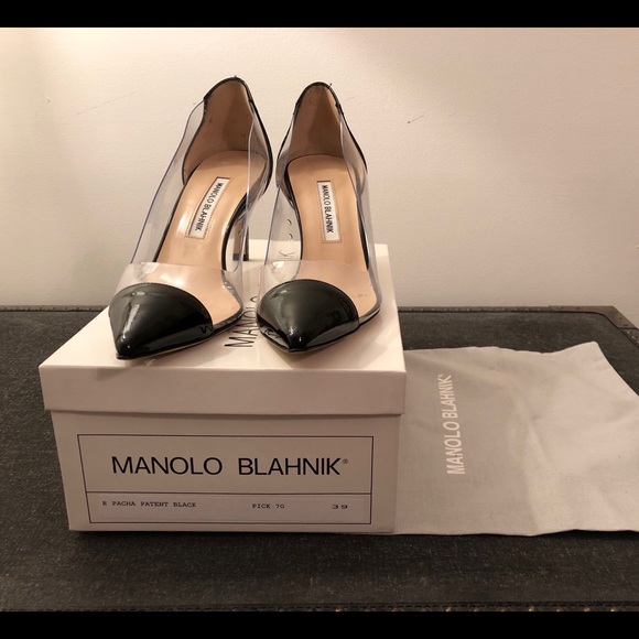 Manolo Blahnik Pacha PVC Cap-Toe Pump - Picture 8 of 8